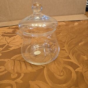 Vintage Princess House Heritage  Clear Glass Jar With Lid
